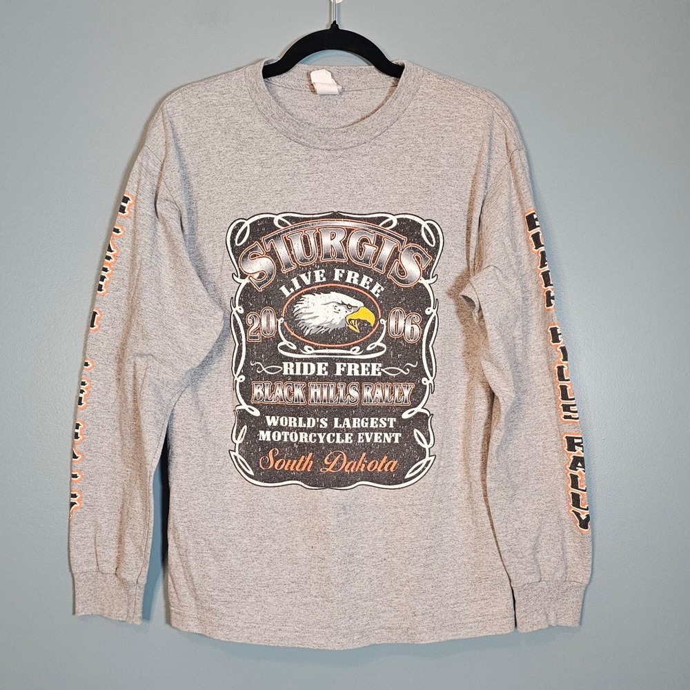 Sturgis Black Hills Rally 2006 Long Sleeve Graphic T Shirt Men's Medium